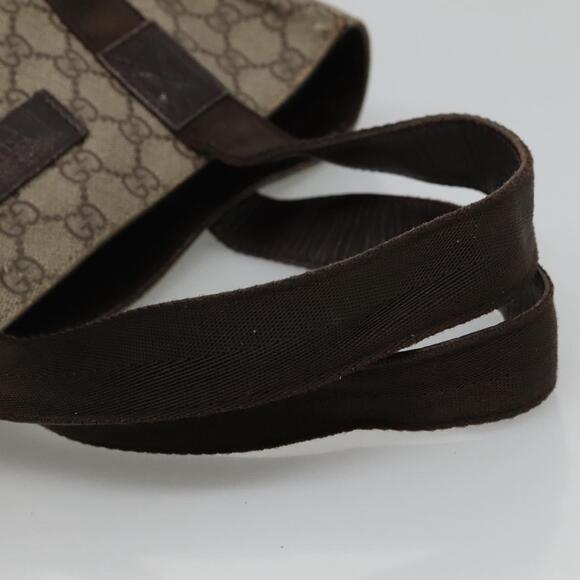 GUCCI GG Supreme Hand Bag Pvc Beige Brown Silver - Picture 7 of 16